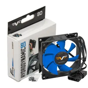 Вентилятор Frime (FBF80HB3) 80x80x25мм, 3pin+Molex, Black/Blue UA