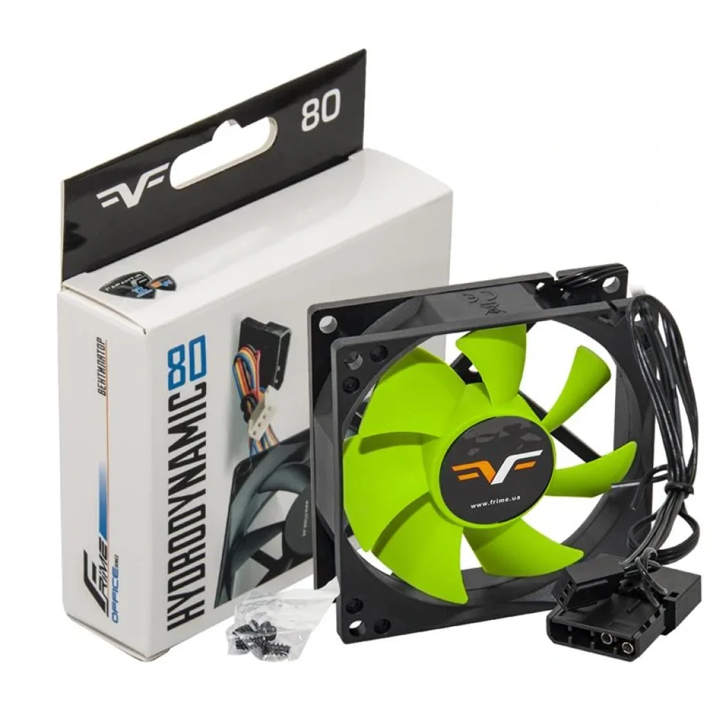 Вентилятор Frime (FGF80HB3) 80x80x25мм, 3pin+Molex, Black/Green UA