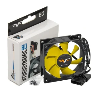 Вентилятор Frime (FYF80HB3) 80x80x25мм, 3pin+Molex, Black/Yellow UA