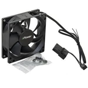 Вентилятор UPower UP8025HB34.16, 80х80х25 мм, 3pin+Molex, Black UA