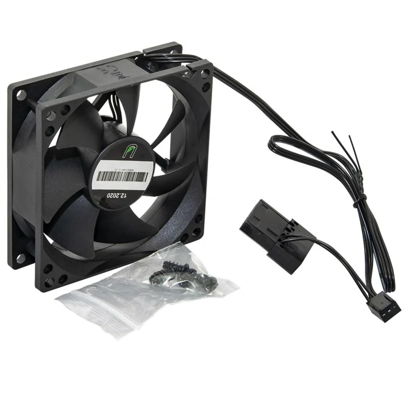 Вентилятор UPower UP8025HB34.20, 80х80х25 мм, 3pin+Molex, Black UA