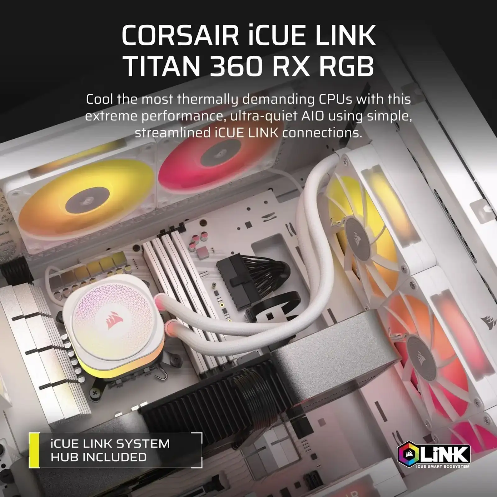 Система водяного охлаждения Corsair Icue Link Titan 360 White (CW-9061021-WW) UA