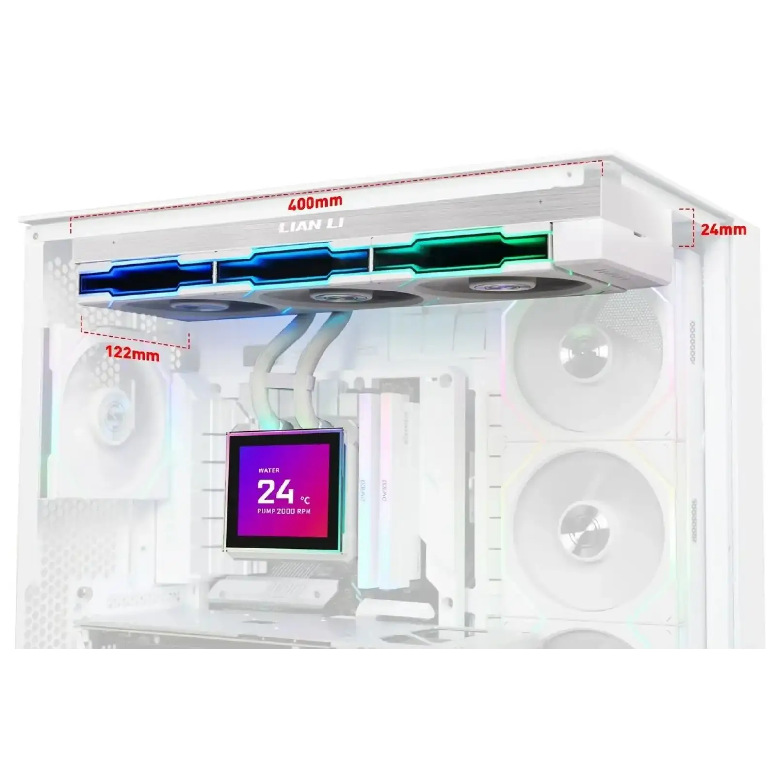 Система водяного охолодження Lian Li HydroShift II LCD-S 360TL White (G89.GHS2LCDS36TW.00) UA
