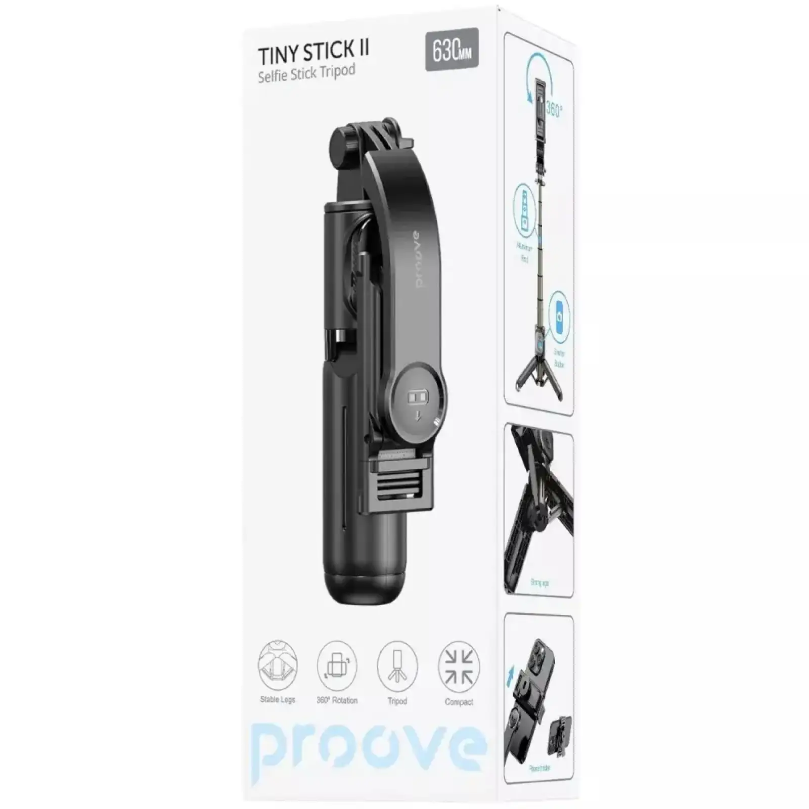 Трипод Proove Tiny Stick II Selfie Stick Tripod 630 mm Black (MPTS20010001) UA