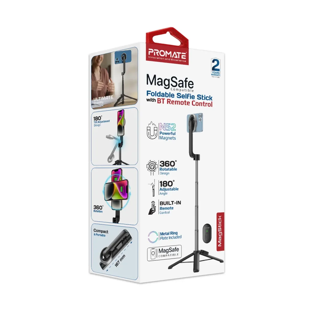 Телескопічний трипод-монопод Promate MagStick Black (magstick) UA