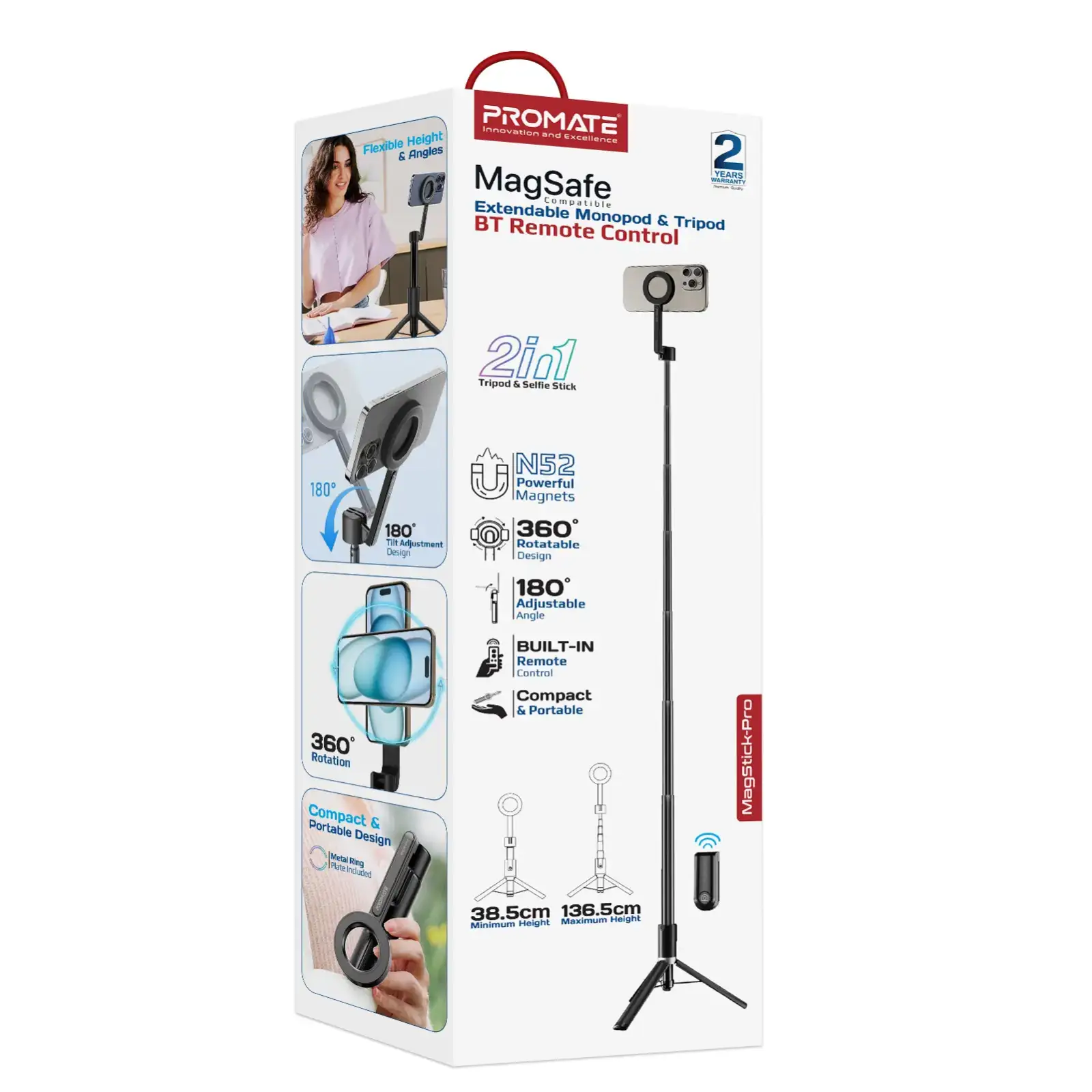 Телескопический трипод-монопод Promate MagStick-Pro Black (magstick-pro) UA