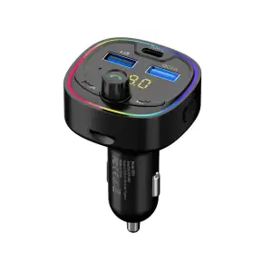 FM-трансмиттер SkyDolphin SZ21 Aluminium/Bluetooth/TF Card/LED/2USB/3.1A/18W Black (FMT-000028) UA