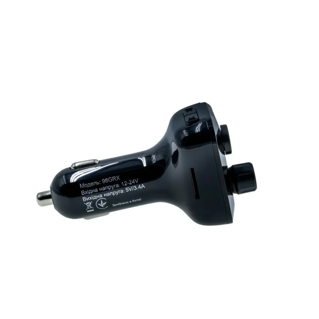 FM-трансмітер Grand-X 98GRX MegaBass Bluetooth V5.0 Hands Free MicroSD, 2хUSB 1A+2.4A UA