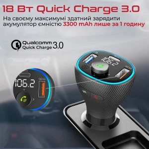 FM-трансмиттер Promate PowerTune-38w Black UA