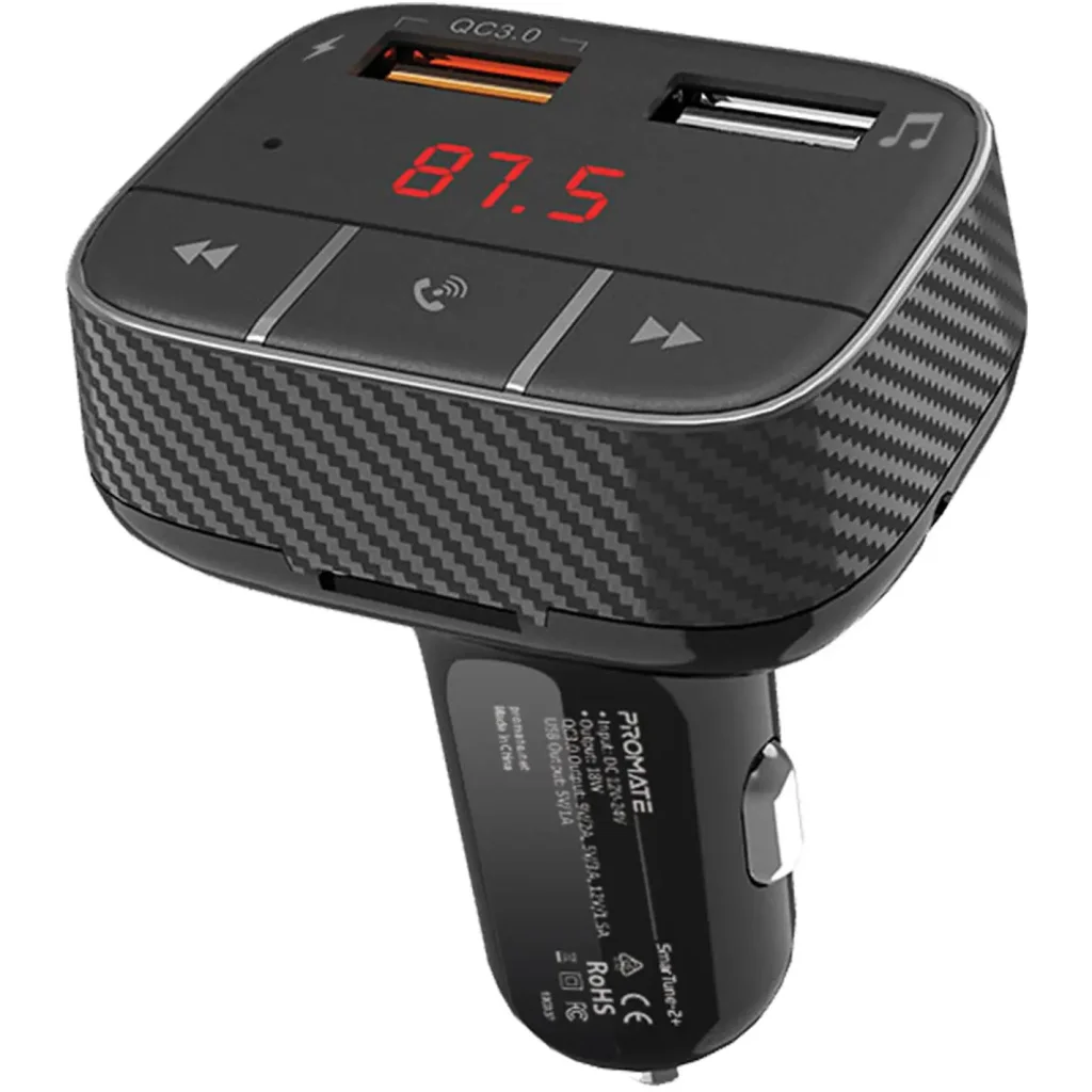 FM-трансмітер Promate SmarTune-2+ Black UA