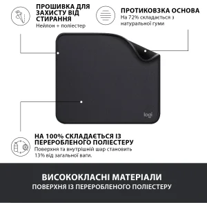 Ігрова поверхня Logitech Mouse Pad Studio Graphite (956-000049) UA