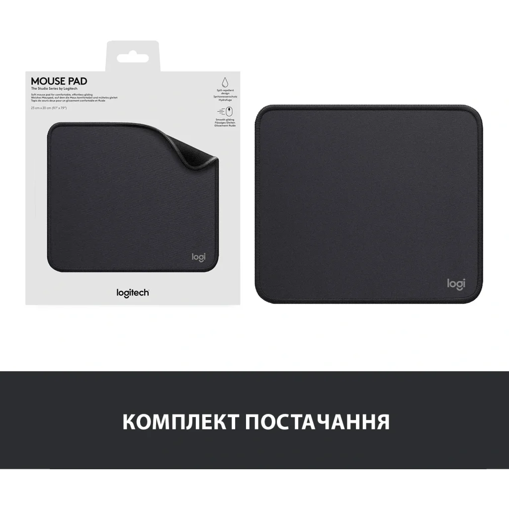 Ігрова поверхня Logitech Mouse Pad Studio Graphite (956-000049) UA
