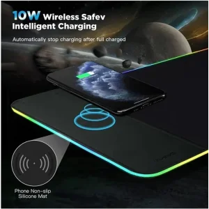 Коврик для мыши Choetech (T543-F) RGB Illuminated 15W Wireless Charging Mouse Pad UA