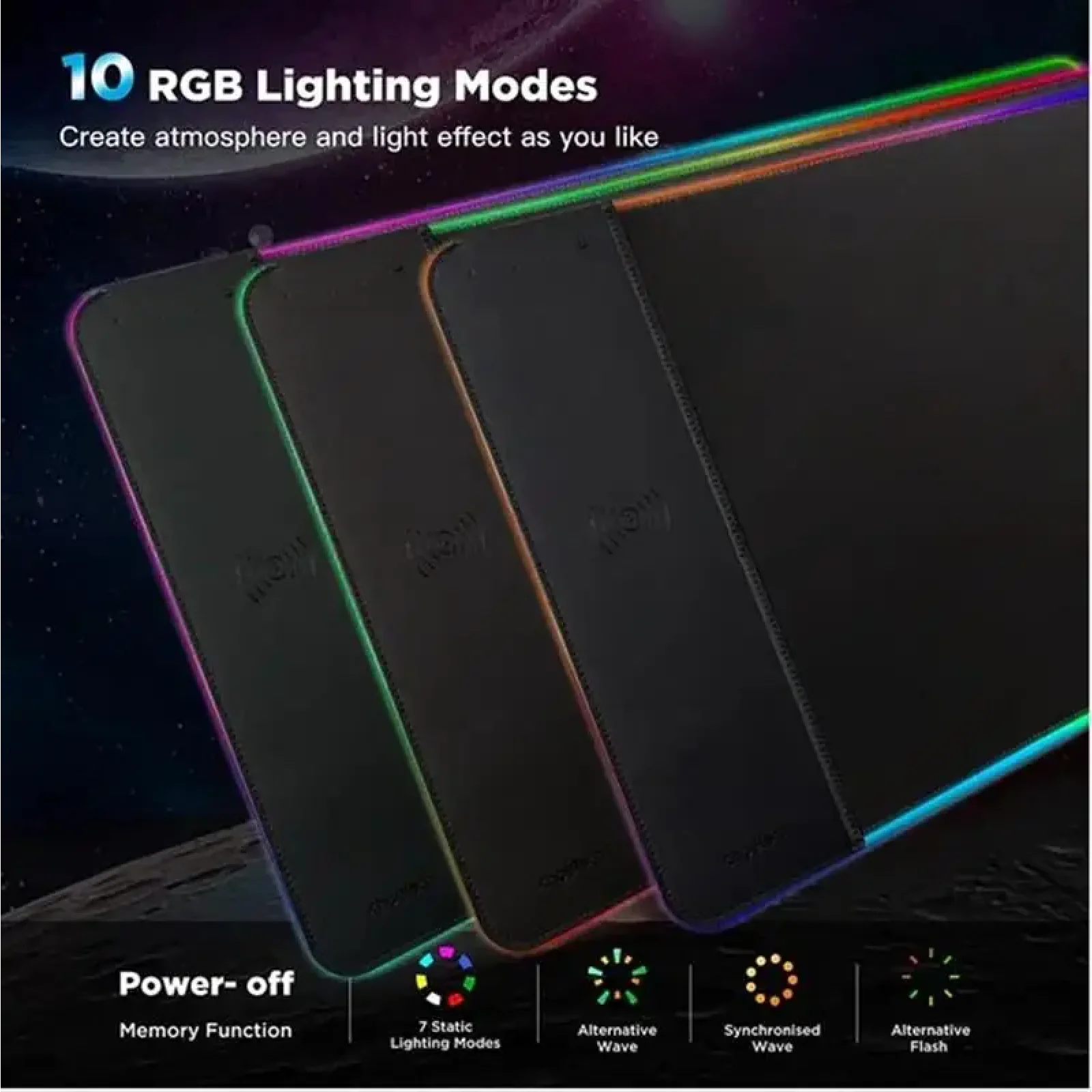 Коврик для мыши Choetech (T543-F) RGB Illuminated 15W Wireless Charging Mouse Pad UA