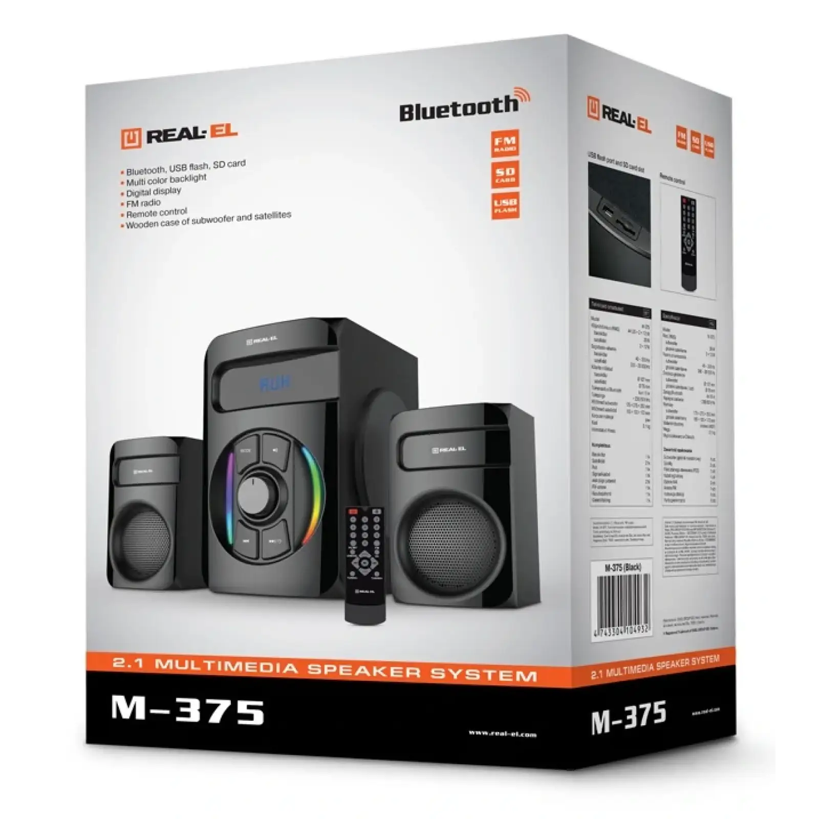 Акустична система REAL-EL M-375 Black, EL121300011 UA