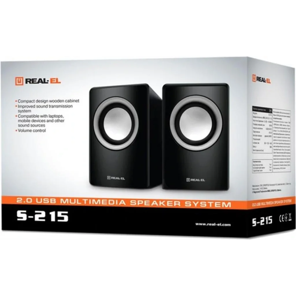 Акустическая система REAL-EL S-215 Black, EL121200002 UA