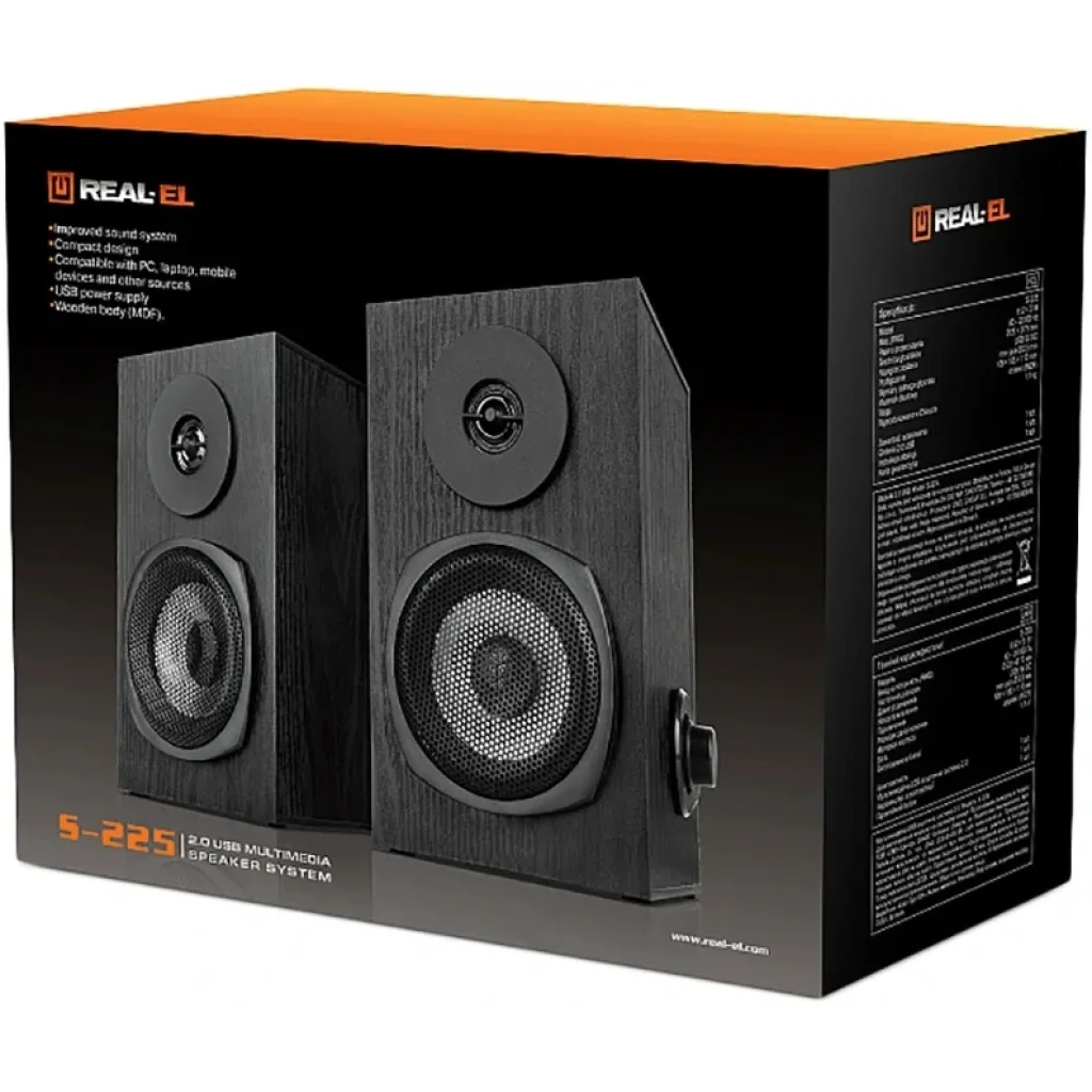 Акустическая система REAL-EL S-225 Black, EL121200009 UA