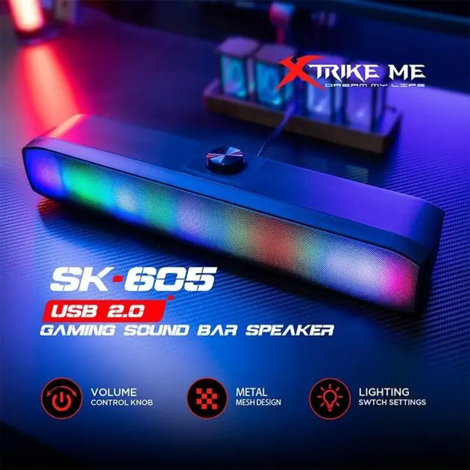 Акустична система Xtrike Me LED RGB Black (SK-605) UA