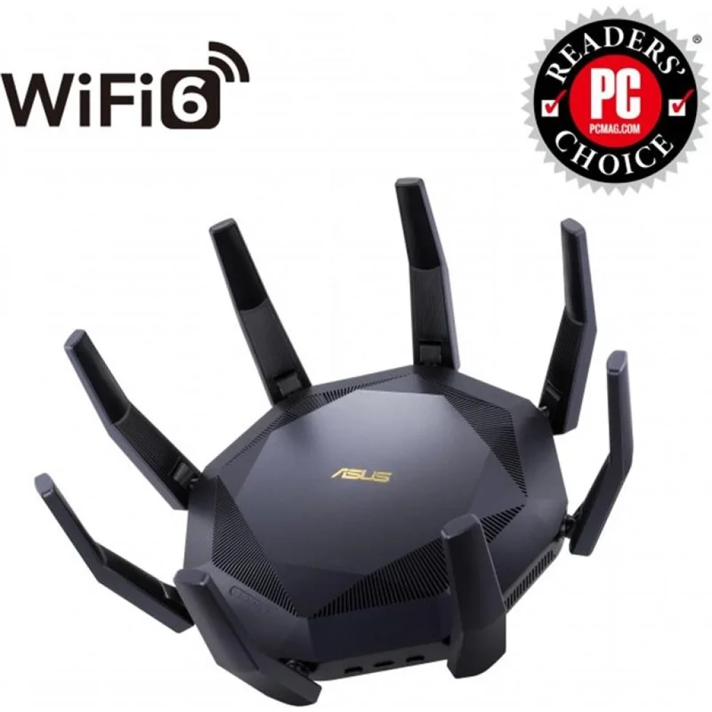 Бездротовий маршрутизатор Asus RT-AX89X (AX6000, Wi-Fi 6, WPA3, 1xGE WAN, 1x10GE WAN/LAN, 1x10GE SFP+ WAN, 8xGE LAN, 2xUSB3.1, MU-MIMO, AiMesh, 8 зовнішніх антен) UA