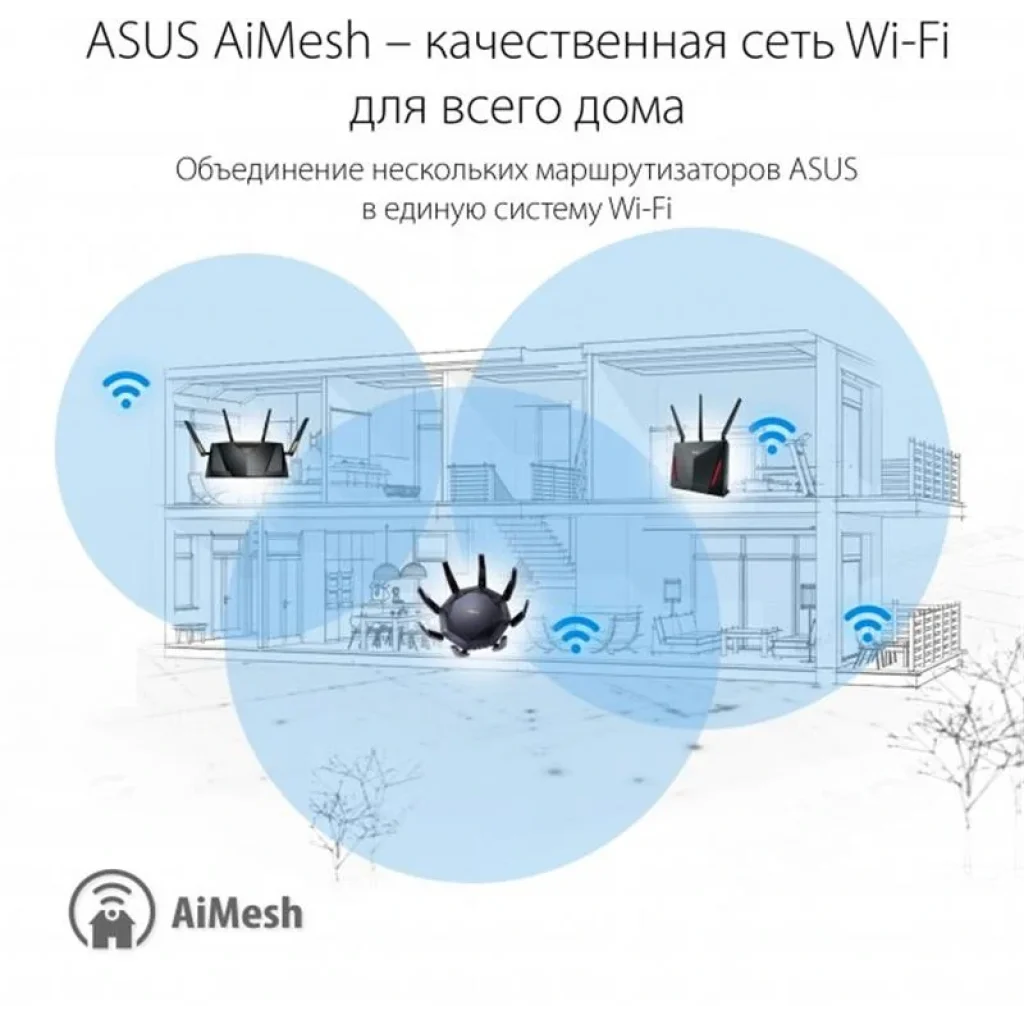 Бездротовий маршрутизатор Asus RT-AX89X (AX6000, Wi-Fi 6, WPA3, 1xGE WAN, 1x10GE WAN/LAN, 1x10GE SFP+ WAN, 8xGE LAN, 2xUSB3.1, MU-MIMO, AiMesh, 8 зовнішніх антен) UA