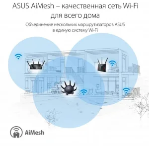 Бездротовий маршрутизатор Asus RT-AX89X (AX6000, Wi-Fi 6, WPA3, 1xGE WAN, 1x10GE WAN/LAN, 1x10GE SFP+ WAN, 8xGE LAN, 2xUSB3.1, MU-MIMO, AiMesh, 8 зовнішніх антен) UA