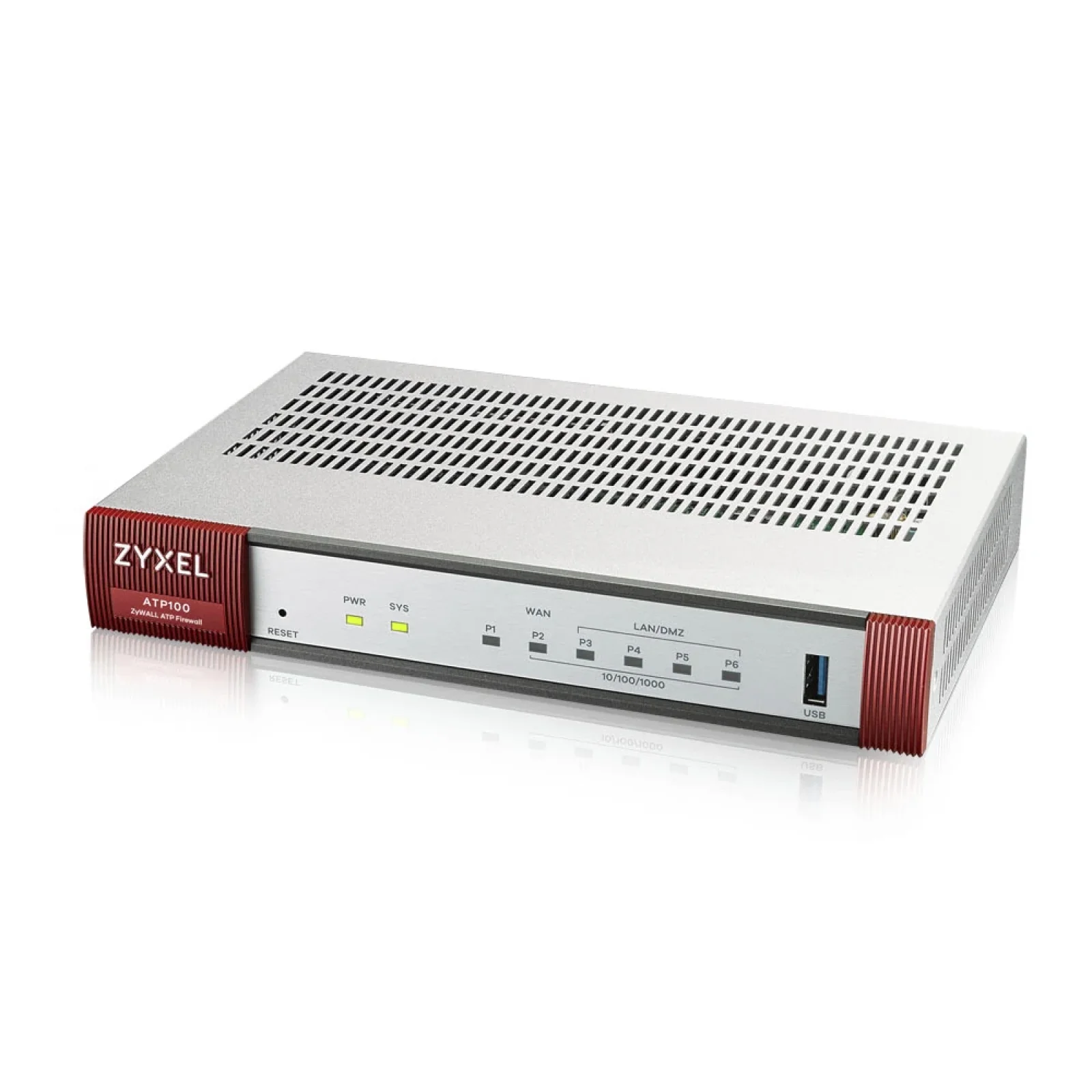 Міжмережевий екран ZYXEL ZyWALL ATP100 (ATP100-EU0102F)(1xGE WAN, 4xGE LAN/DMZ, 1xSFP, 1хUSB3.0, AP Controller (8/24), Sandbox та Botnet Filter, з підпискою Gold на 1 рік (повний UTM-функціонал, SecuReporter та управління 24 AP)) UA