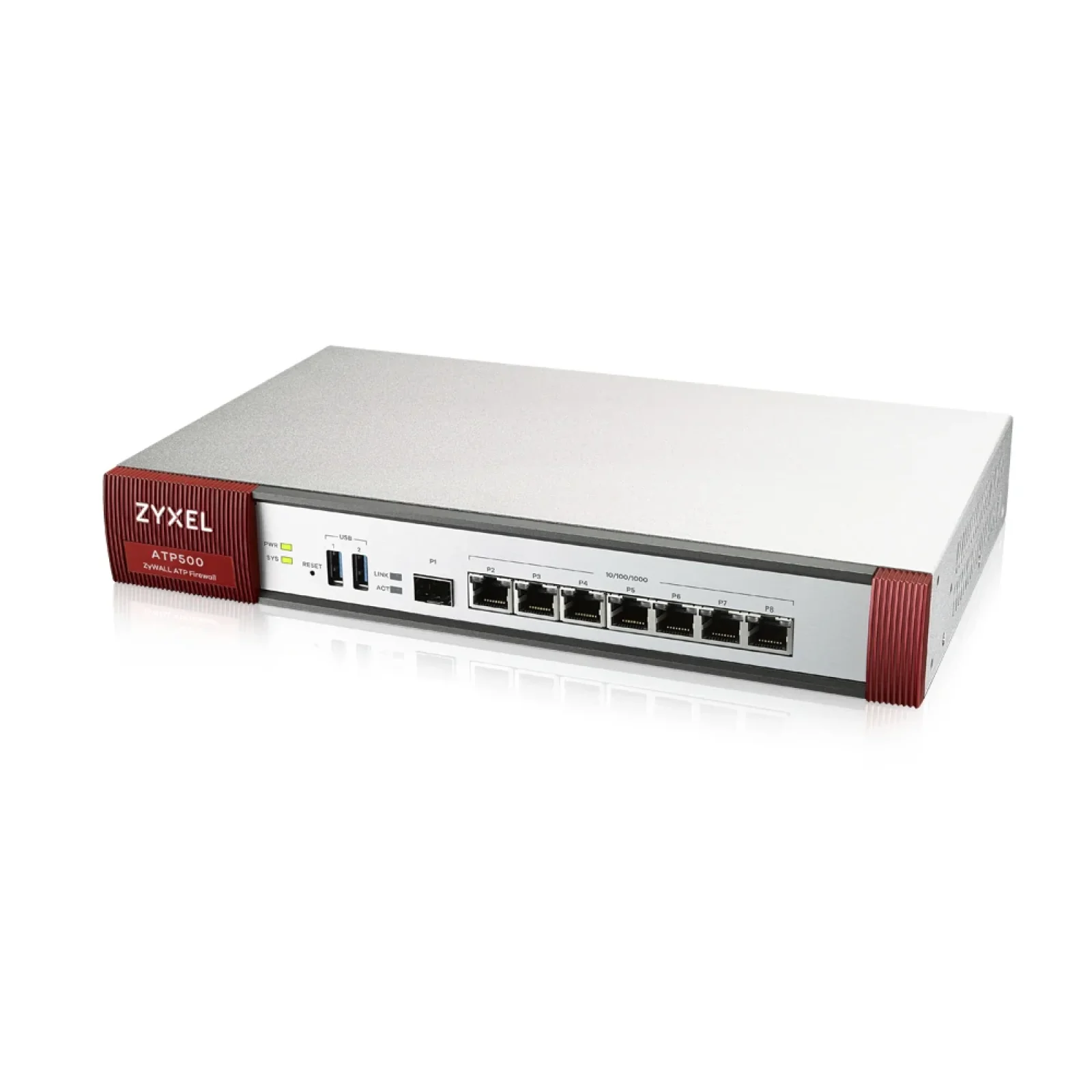 Міжмережевий екран ZYXEL ZyWALL ATP500 (ATP500-EU0102F) (7xGE WAN/LAN, 2хUSB3.0, 1xSFP, AP Controller (8/72), Device HA Pro, Sandbox и Botnet Filter, з підпискою Gold на 1 рік (повний UTM-функціонал, SecuReporter та управління 72 AP)) UA