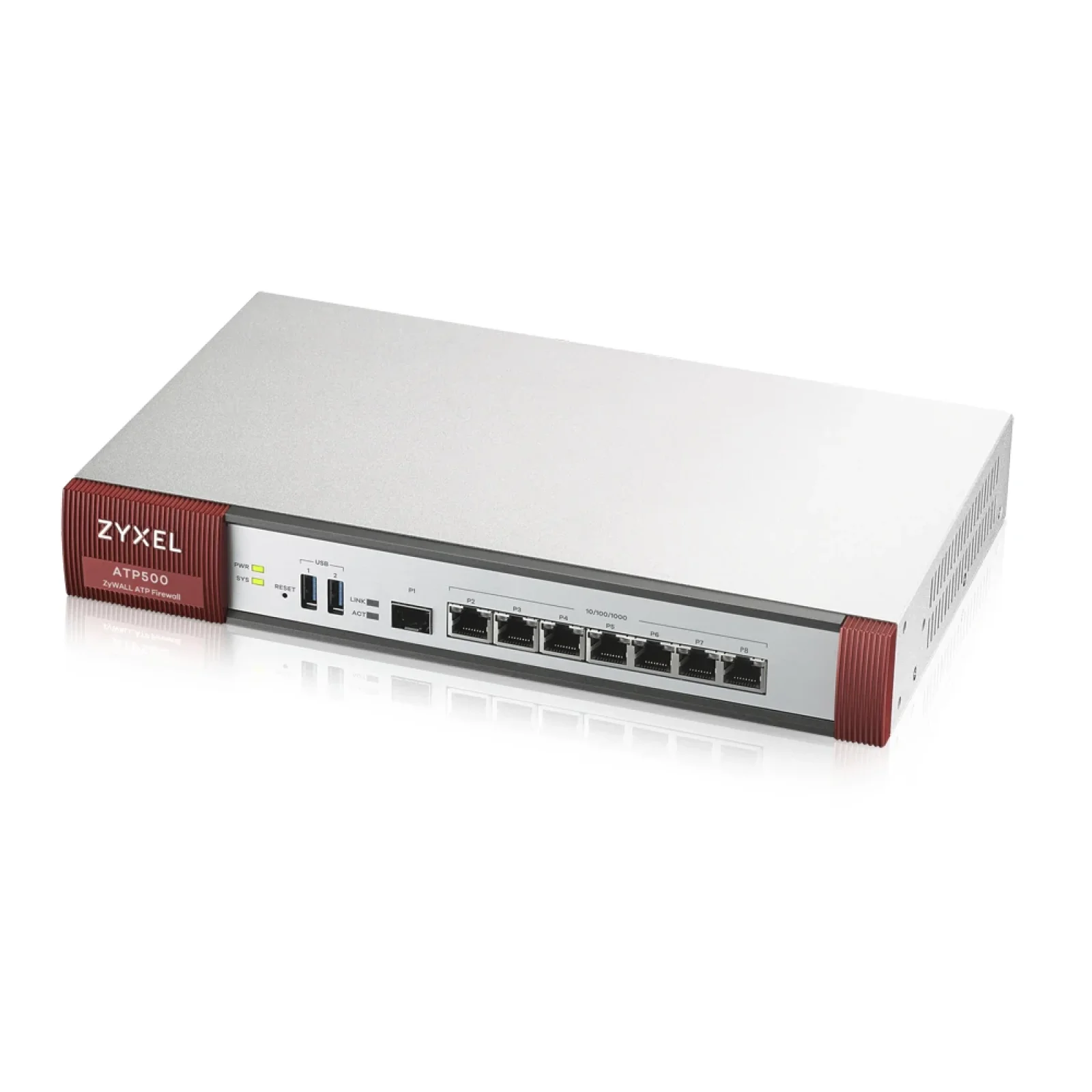 Міжмережевий екран ZYXEL ZyWALL ATP500 (ATP500-EU0102F) (7xGE WAN/LAN, 2хUSB3.0, 1xSFP, AP Controller (8/72), Device HA Pro, Sandbox и Botnet Filter, з підпискою Gold на 1 рік (повний UTM-функціонал, SecuReporter та управління 72 AP)) UA