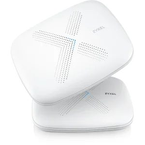 Комплект з двох Mesh Wi-Fi маршрутизаторів ZYXEL Multy X (WSQ50-EU0201F) (AC3000, 3xGE LAN, 1хGE WAN, Tri-band, MU-MIMO, 1xUSB, BLE 4.1, 9 антен, Amazon Alexa, 2-pack) UA