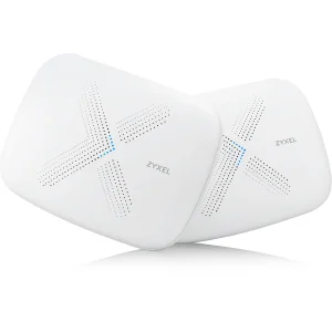 Комплект з двох Mesh Wi-Fi маршрутизаторів ZYXEL Multy X (WSQ50-EU0201F) (AC3000, 3xGE LAN, 1хGE WAN, Tri-band, MU-MIMO, 1xUSB, BLE 4.1, 9 антен, Amazon Alexa, 2-pack) UA