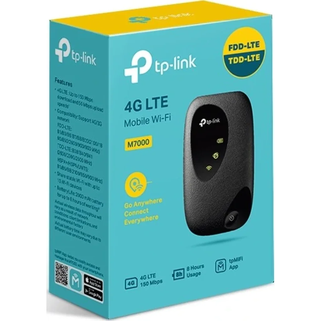Бездротовий 4G маршрутизатор TP-Link M7000 (N300,OLED-дисплей, DC-HSPA+/HSPA+/HSPA/UMTS, 1xmicroUSB, 1xSIM, 2000 мАг) UA