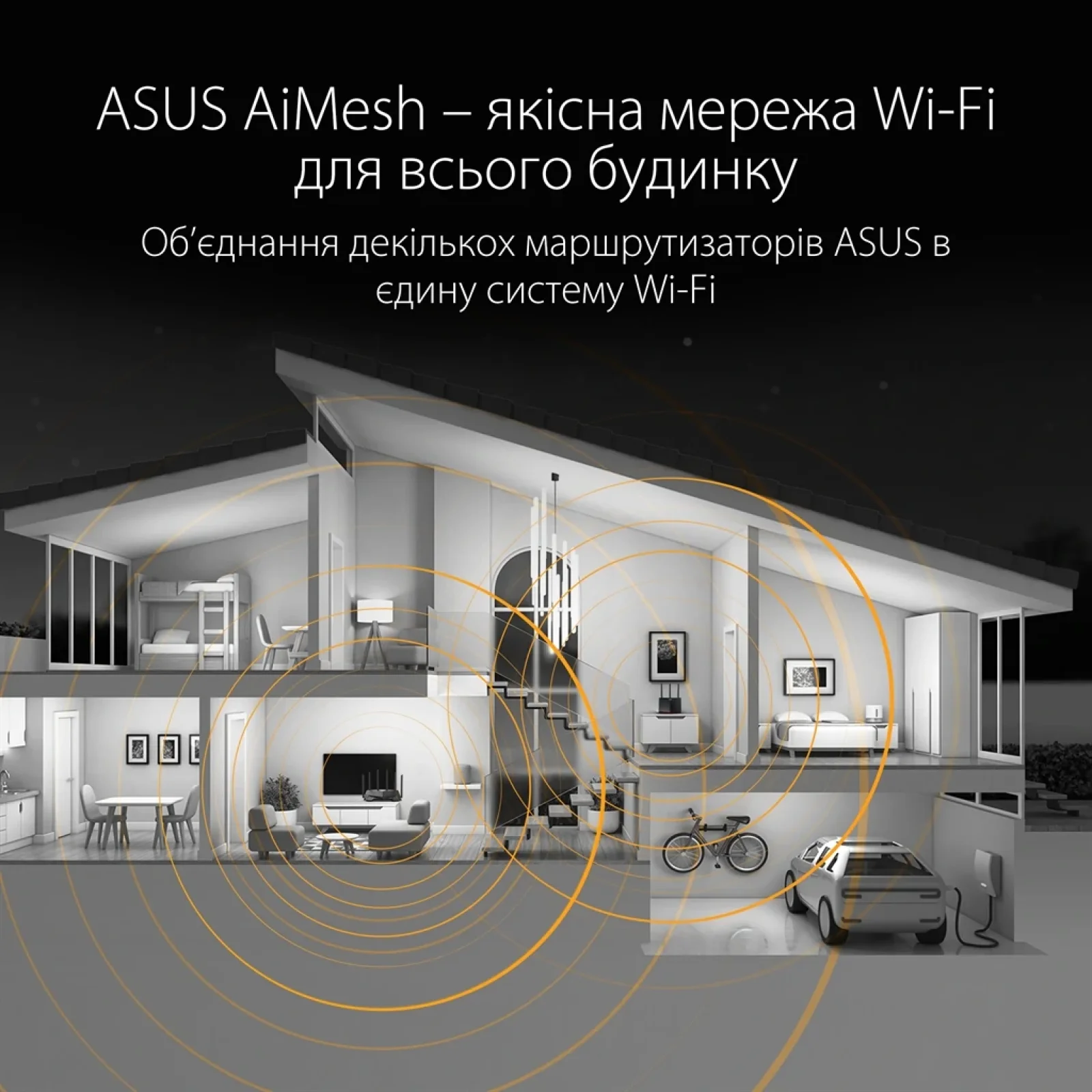 Беспроводной маршрутизатор Asus TUF Gaming AX5400 (TUF-AX5400) (AX5400, Wi-Fi 6, 1xGE WAN, 4xGE LAN, 1xUSB 3.2, поддержка 3G/4G-модема, OFDMA, AiMesh, AURA RGB, 6 внешние антенны) UA