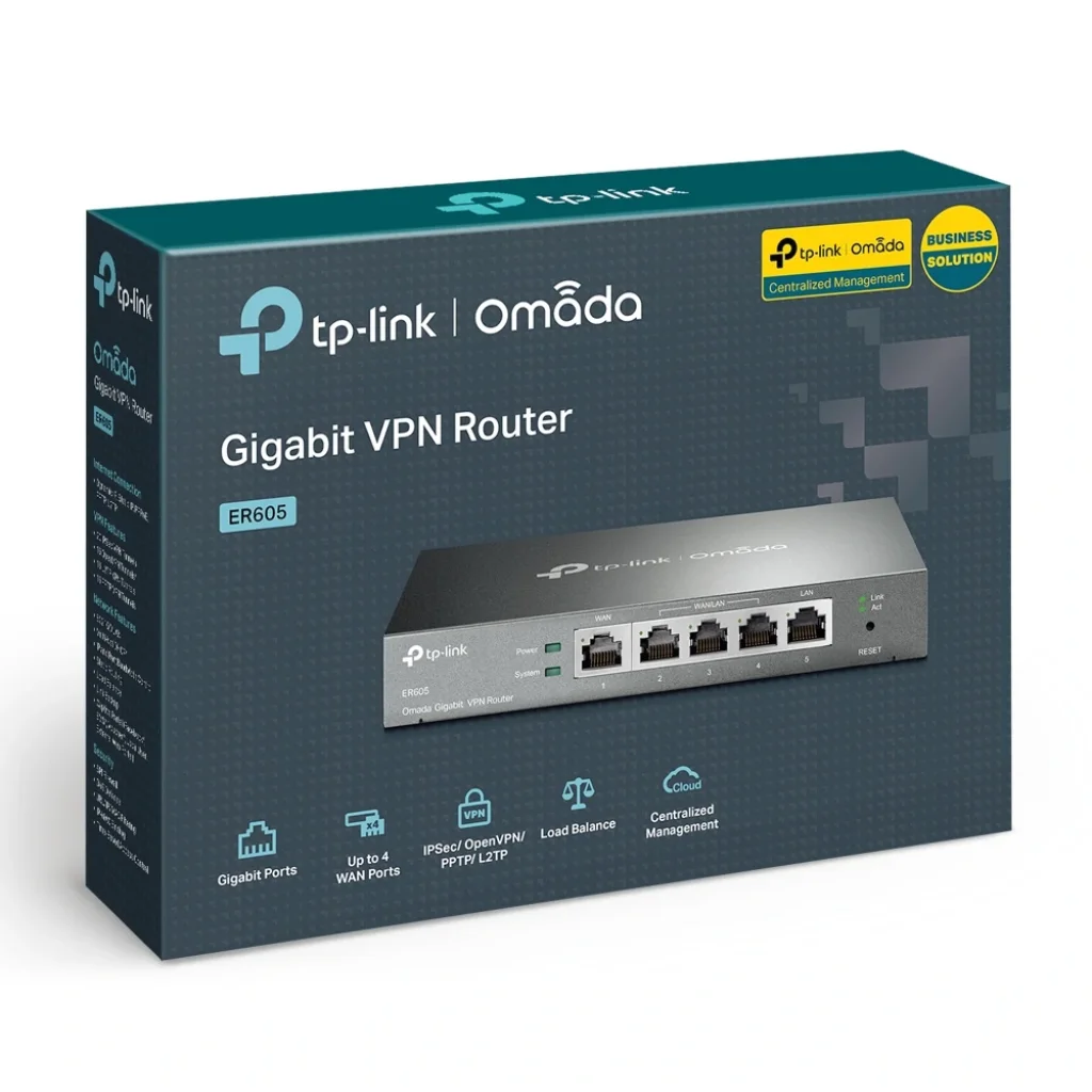 Маршрутизатор TP-LINK ER605 (1xGE LAN, 1xGE WAN, 3xGE LAN, VPN Omada) UA