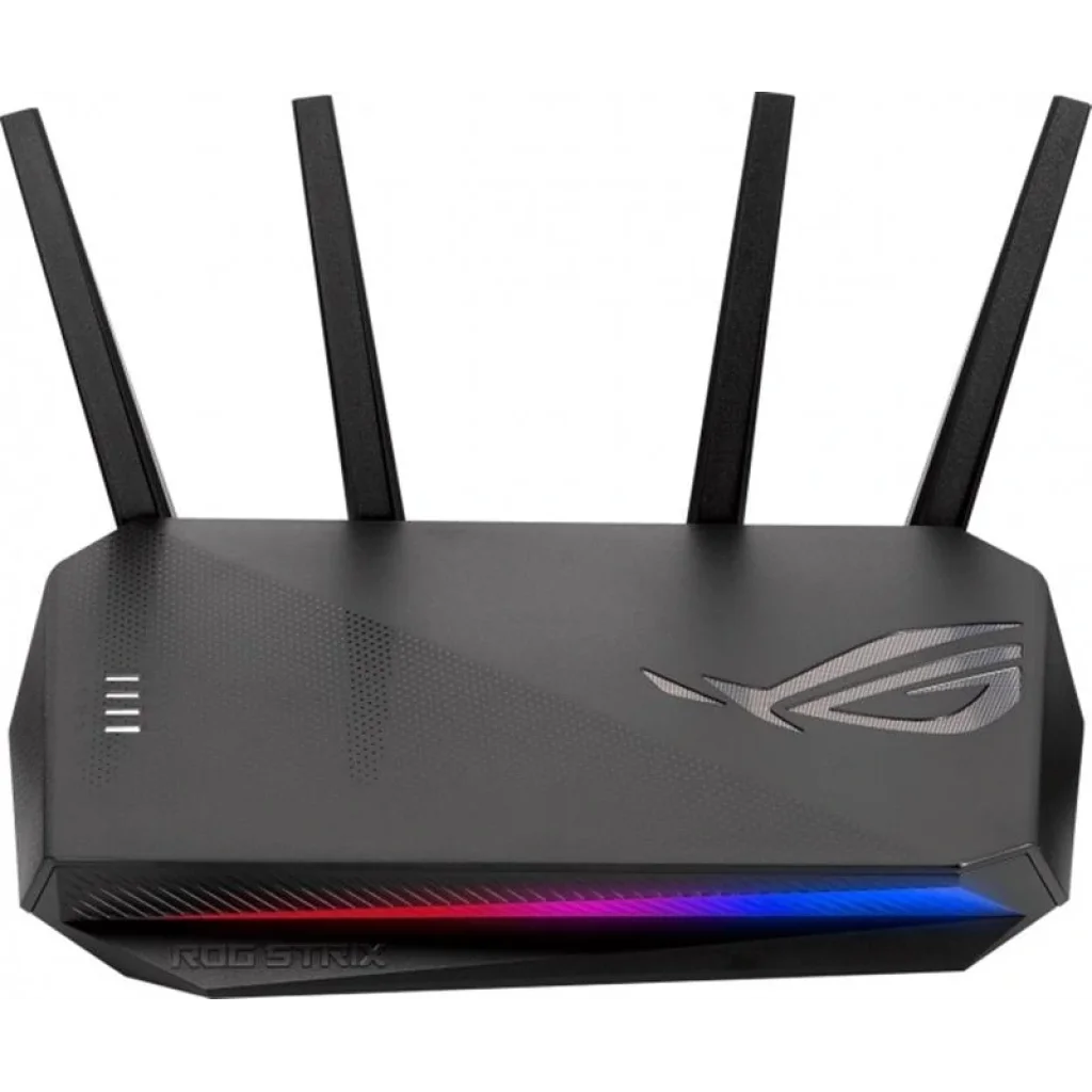 Бездротовий маршрутизатор Asus ROG STRIX GS-AX5400 (AX5400, WiFi 6, 1xGE WAN, 4xGE LAN, 1xUSB 3.2, підтримка 3G/4G-модема, OFDMA, AiMesh, AURA RGB, 6 зовнішні антени) UA