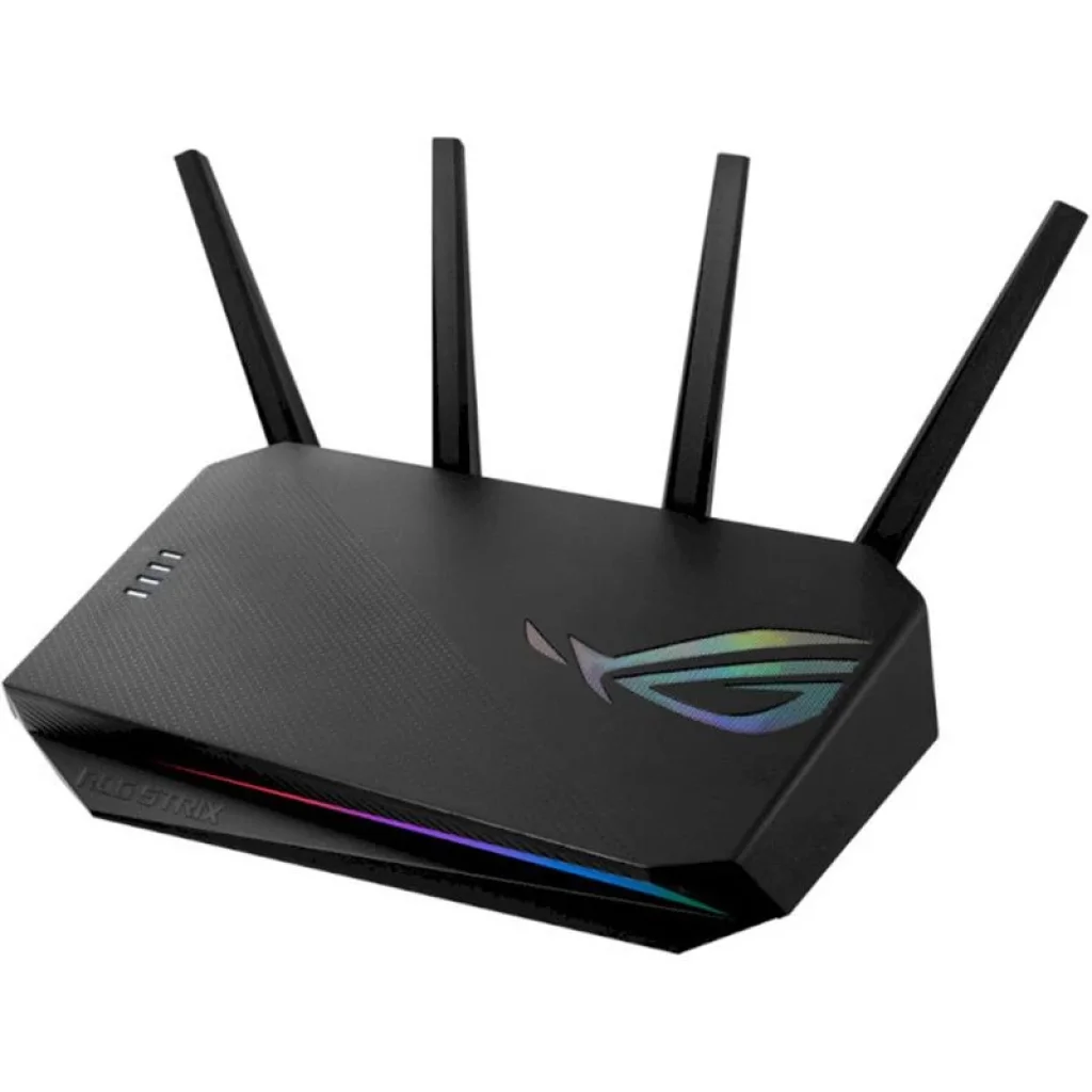Бездротовий маршрутизатор Asus ROG STRIX GS-AX5400 (AX5400, WiFi 6, 1xGE WAN, 4xGE LAN, 1xUSB 3.2, підтримка 3G/4G-модема, OFDMA, AiMesh, AURA RGB, 6 зовнішні антени) UA