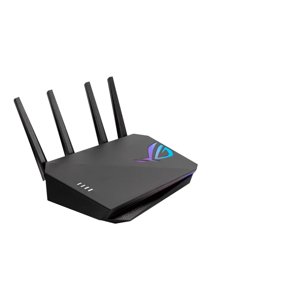 Бездротовий маршрутизатор Asus ROG STRIX GS-AX5400 (AX5400, WiFi 6, 1xGE WAN, 4xGE LAN, 1xUSB 3.2, підтримка 3G/4G-модема, OFDMA, AiMesh, AURA RGB, 6 зовнішні антени) UA