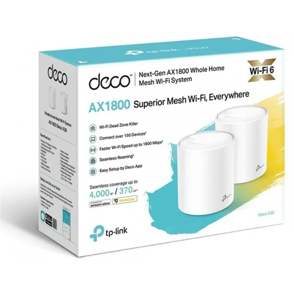WiFi Mesh система TP-Link Deco X20(1-pack) (AX1800 1xGE LAN 1xGE WAN MU-MIMO OFDMA MESH) UA
