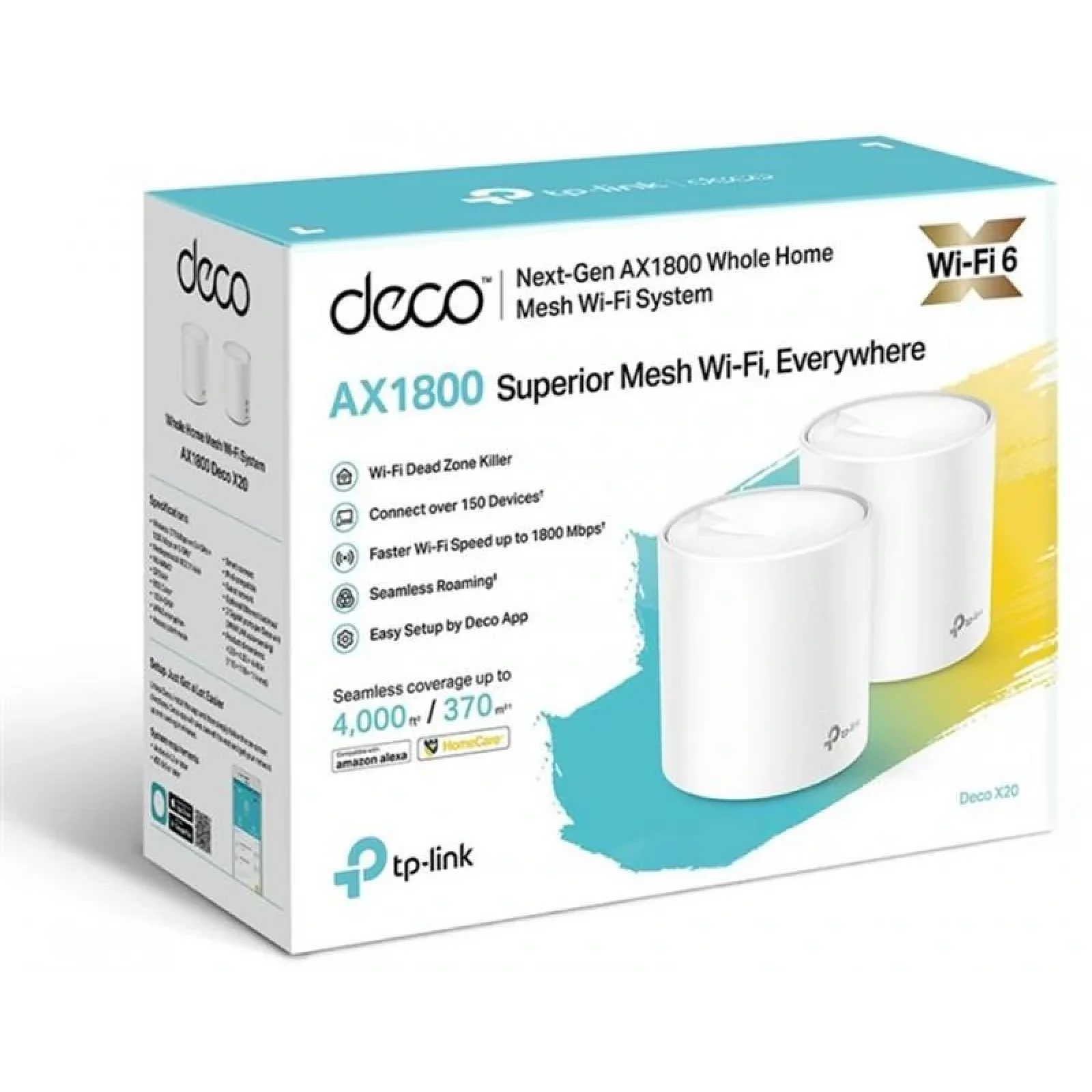WiFi Mesh система TP-Link Deco X20(1-pack) (AX1800 1xGE LAN 1xGE WAN MU-MIMO OFDMA MESH) UA