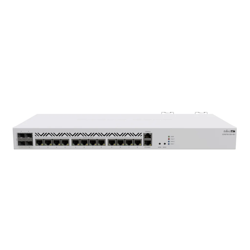 Маршрутизатор MikroTik CCR2116-12G-4S+ (12хGE, 4xSFP+, RouterOS 7, 2xPSU, M.2 PCIe x1, L6) UA
