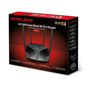 Беспроводной маршрутизатор Mercusys MR1800X (AX1800 Wi-Fi 6, 1хGE WAN, 3хGE LAN, MU-MIMO, 4 антены) UA