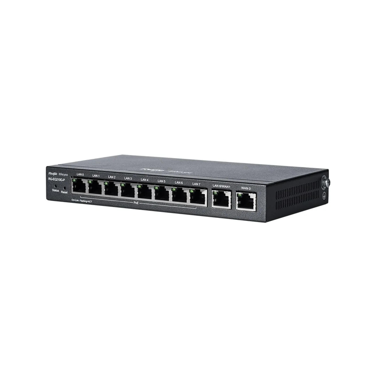 Маршрутизатор Ruijie Reyee RG-EG210G-E (1xGE WAN, 1xGE WAN/LAN, 8xGE LAN, controller APs, Ipsec VPN, Cloud Managed, металл) UA