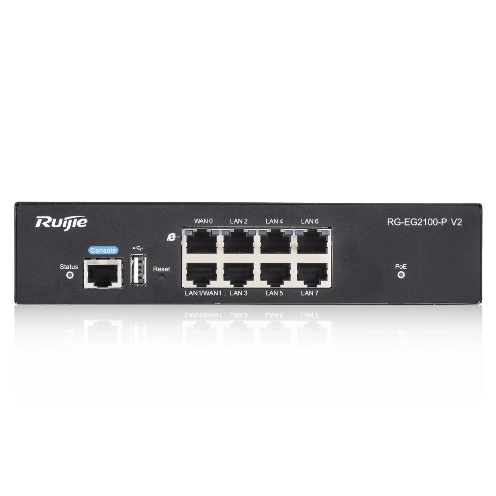Маршрутизатор Ruijie RG-EG2100-P v2 (1xGE WAN, 1xGE WAN/PoE+ LAN, 6xGE PoE+ LAN, max PoE 135W, NGFW, Ruijie cloud) UA