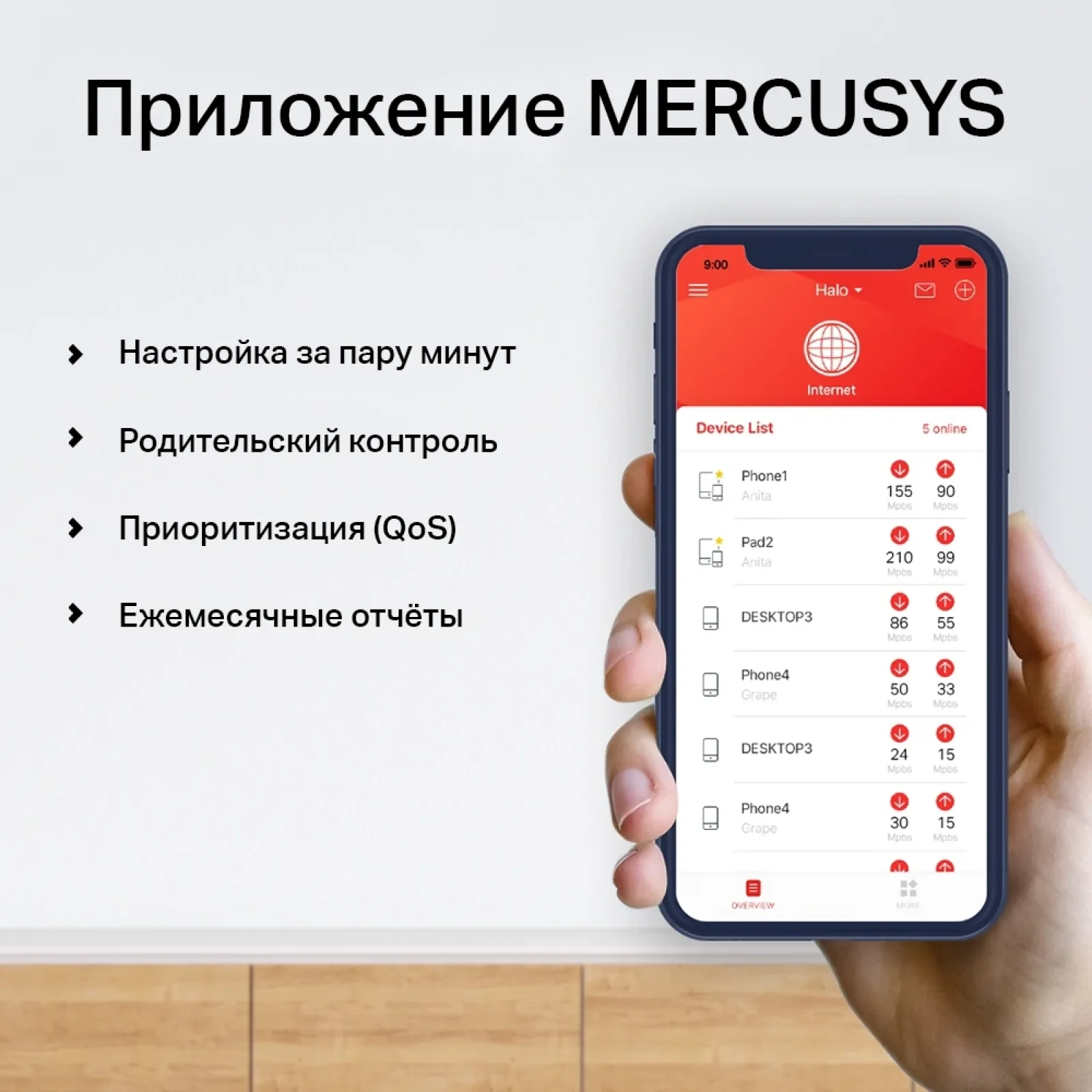 Бездротовий маршрутизатор Mercusys Halo H50G(3-pack) (AC1900, 3хGE WAN/LAN, Beamforming, MESH, 3-pack) UA