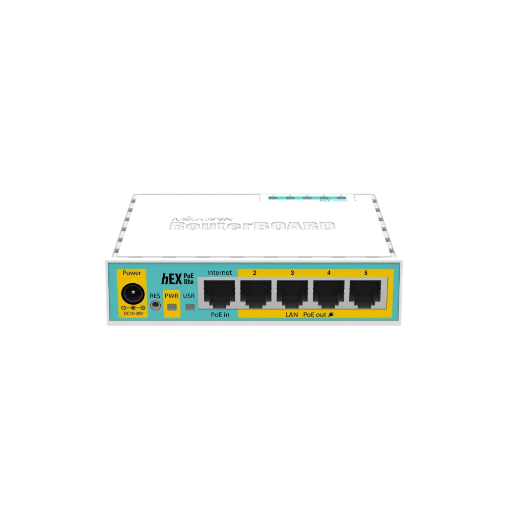 Маршрутизатор MikroTik RouterBOARD RB750UPr2 hEX PoE lite (650MHz/64Mb, 1xUSB, 5х100Мбит, PoE in, PoE out) UA