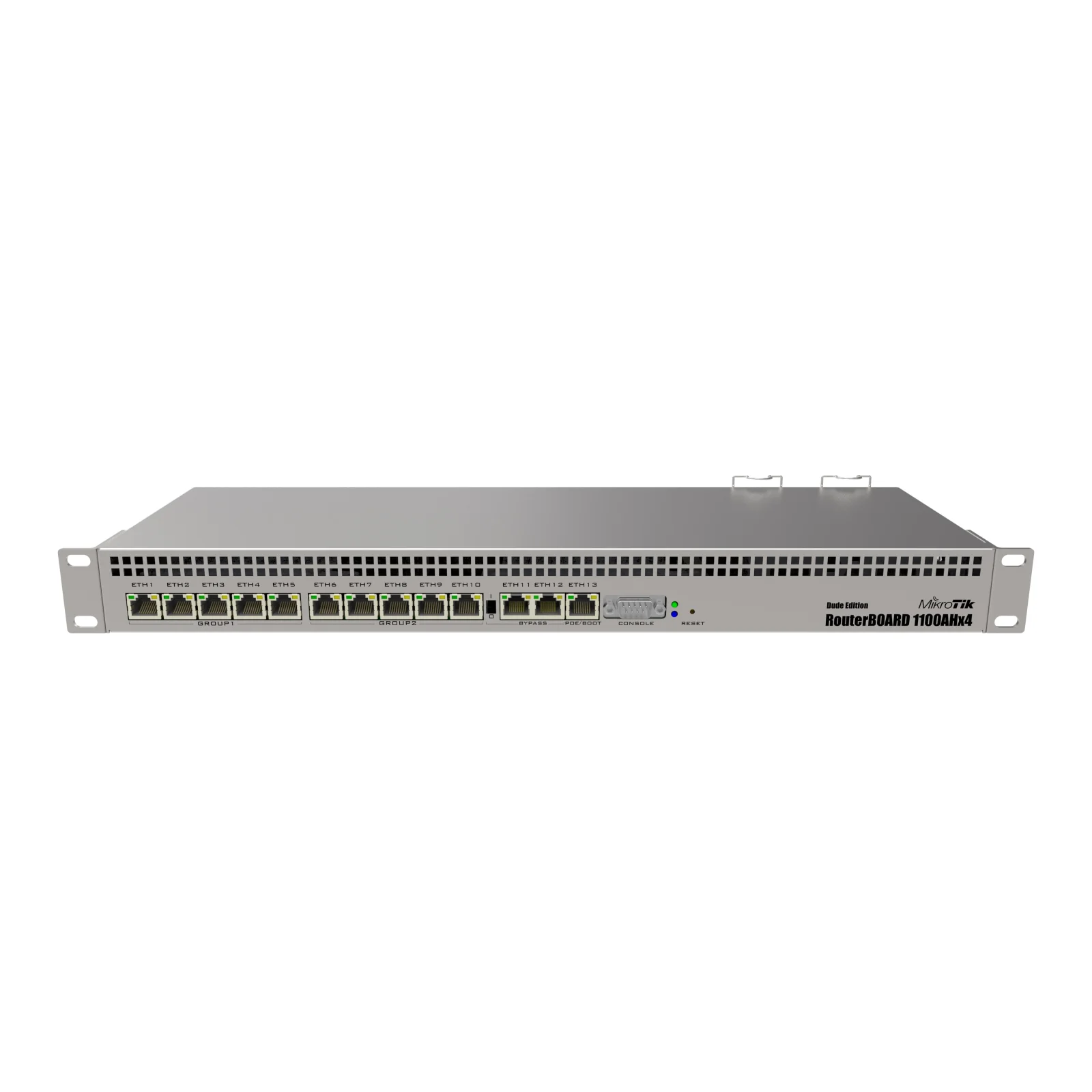 Маршрутизатор MikroTik RB1100AHx4 Dude Edition (4x1,4GHz/1Gb, ARM 32Bit, 13xGE, PoE In, 60Gb SSD), RB1100Dx4 UA