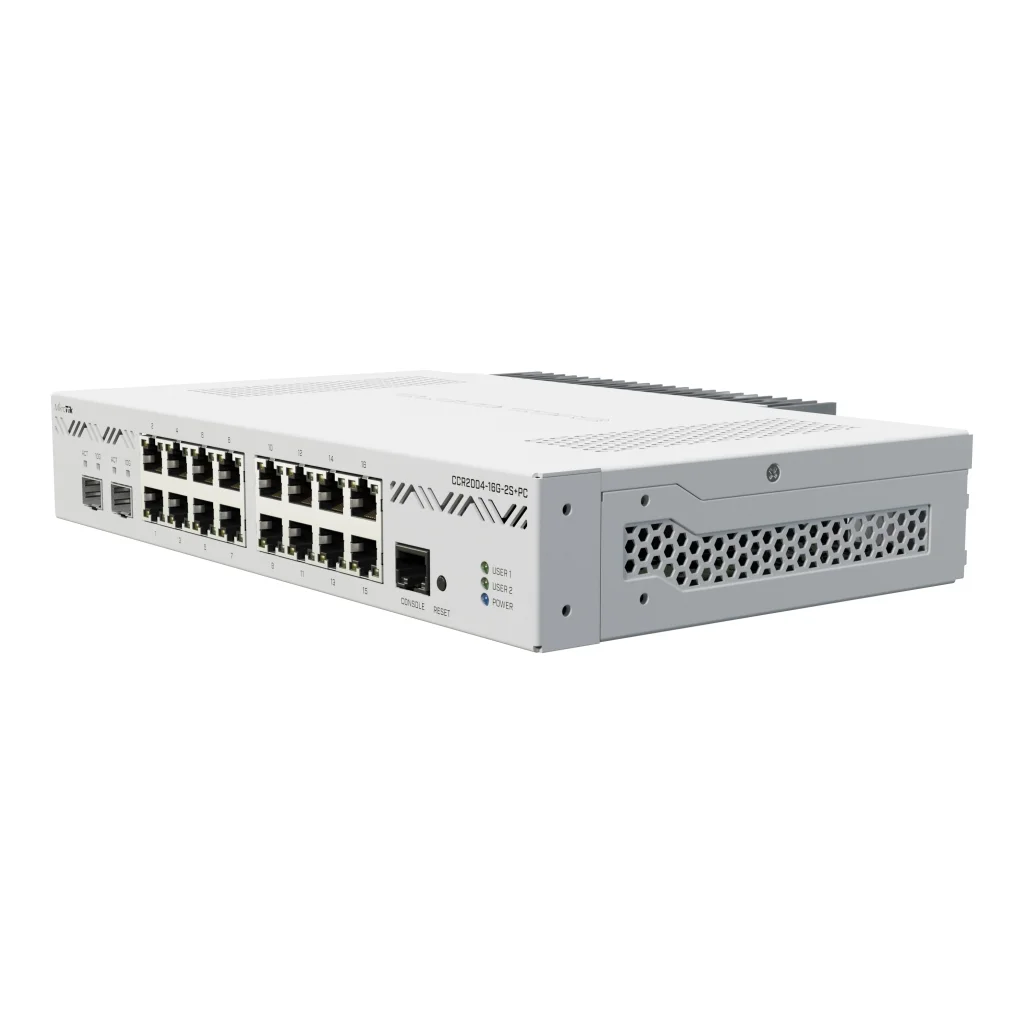 Маршрутизатор MikroTik CCR2004-16G-2S+PC (16хGE, 2xSFP+, passive cooling, L6) UA