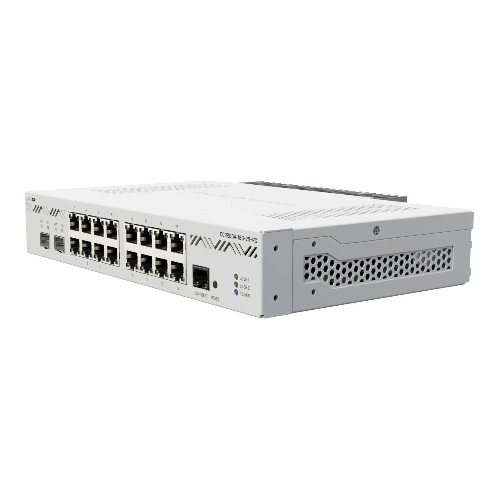 Маршрутизатор MikroTik CCR2004-16G-2S+PC (16хGE, 2xSFP+, passive cooling, L6) UA