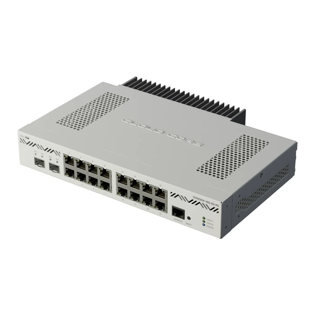 Маршрутизатор MikroTik CCR2004-16G-2S+PC (16хGE, 2xSFP+, passive cooling, L6) UA