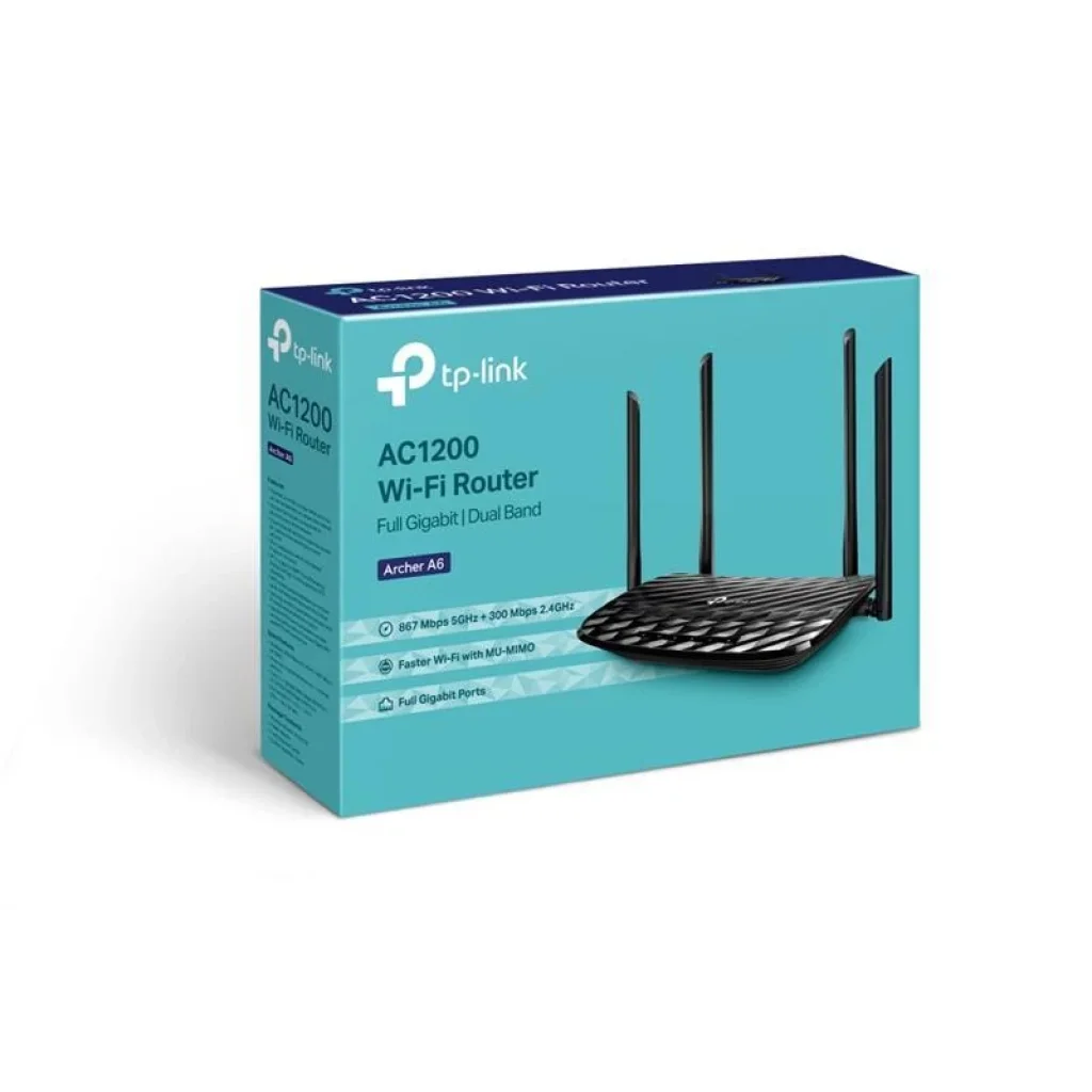 Бездротовий маршрутизатор TP-Link ARCHER A6 (AC1200, 4хGE LAN, 1хGE WAN, MU-MIMO, 4 антени)_EU, ARCHER A6_EU UA