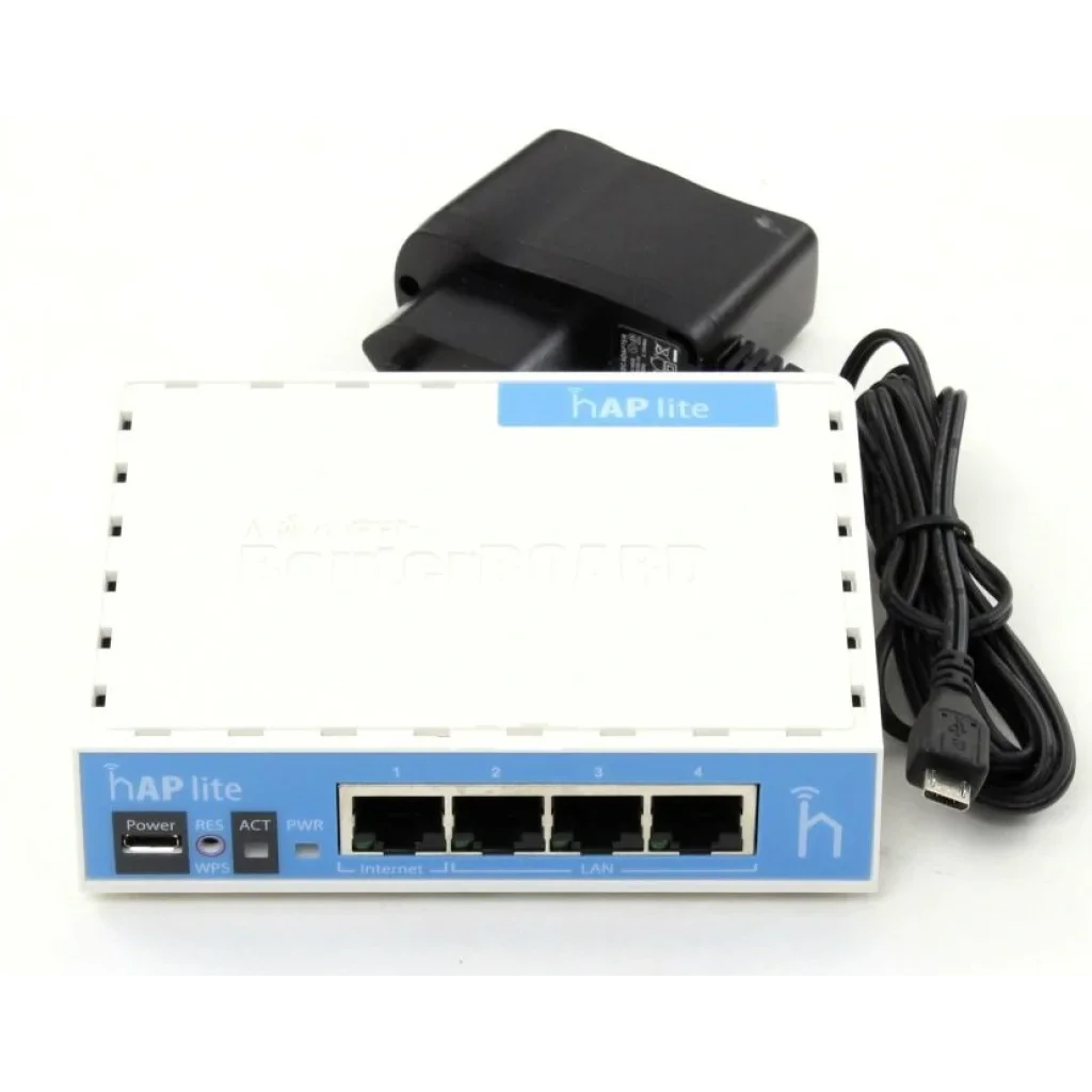 Бездротовий маршрутизатор Mikrotik hAP lite RB941-2ND classic (N300, 650MHz/32Mb, 4xFE, 1,5 dBi) UA
